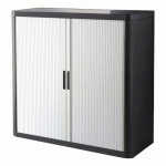ARMOIRE À RIDEAUX DÉMONTABLE EASY OFFICE 104 X 110 CM CORPS NOIR - RIDEAUX BLANC