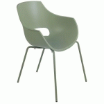 FAUTEUIL OPAL PRO COQUE POLYPRO VERT PIED VERT