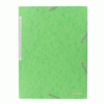 LOT DE 2 - CHEMISE À ÉLASTIQUE 3 RABATS CARTE BRUNEAU 24 X 32 CM DOS 2 CM VERT CLAIR