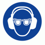 PANNEAU OBLIGATION DE PORTER DES LUNETTES ET UN CASQUE ANTI-BRUIT