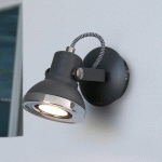 FARO BARCELONA SPOT MURAL LED 1 LAMPE RING EN GRIS FONCÉ