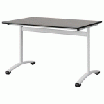 TABLE MALIBU 120X80 T6 DL STRA BÉTON F186/NOIR BLC 9016