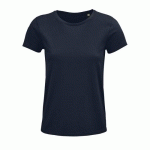 TEE-SHIRT PERSONNALISABLE FEMME COTON ORGANIQUE BIO JERSEY 150 FRENCH MARINE