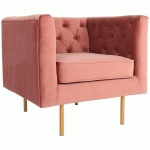 FAUTEUIL SACHA VELOURS ROSE - ROSE