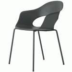 LOT DE 4 FAUTEUILS LADY B ANTHRACITE - PEINT ANTHRACITE - S-CAB