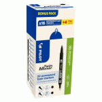 PACK DE 16 MARQUEURS PERMANENTS TWIN POINTE FINE/EXTRAFINE PILOT + 4 OFFERTS