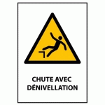 PANNEAU ISO 7010 - CHUTE AVEC DÉNIVELLATION - W008  - 210 X 148 MM (A5) - PVC DOS ADHÉSIF