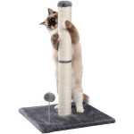 PAWZ ROAD - ARBRE À CHAT CHATON POTEAU GRIFFOIR, POMPON AVEC RESSORT ARBRE A CHAT SISAL ET PELUCHE CONFORTABLE GRIS 65CM