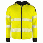 PROJOB 6110 SWEATSHIRT FULL ZIP CAPUCHE - EN ISO 20471 CLASSE 3/2 JAUNE/NOIR - TAILLE XXXXL