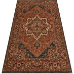 TAPIS EN LAINE KASHQAI 4354 501 ROSETTE, ORIENTAL TERRE CUITE ORANGE 67X130 CM