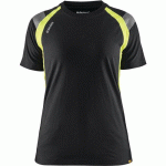 T-SHIRT DE TRAVAIL AVEC DÉTAILS FLUO FEMME - NOIR - XXXL - BLAKLADER