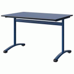 TABLE MALIBU 120X80 T6 DL STR ANTIB BLEU U525/NOIR BLEU 5005 - MANUTAN EXPERT