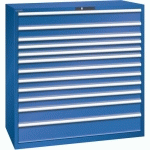 ARMOIRE BLEU SÉCU. 1431X725X1450 AVEC 12 TIROIRS 200KG - LISTA