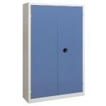 ARMOIRE MONOBLOC TANKER H. 198 X L. 100 CM CORPS GRIS PORTES BLEU