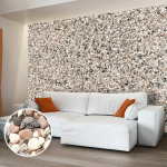 ARTGEIST - PAPIER PEINT CHARME DE LA PIERRE - 150 X 105 CM - BEIGE ET NOIR