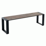 BANC BURGER 180 CM STRAT COMPACT PIN VIEILLI/ACIER NOIR