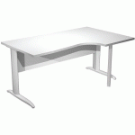 BUREAU 90° DROIT PIEDS L MÉTAL FAST 160CM - BLANC