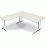 BUREAU ARTLINE 180X80X68-82CM+EXTENSION 100X60CM BLANC7681