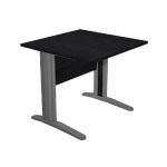 BUREAU DROIT PRONTO MÉTAL - L.80 X P.80 CM - PLATEAU NOIR - PIEDS L ANTHRACITE