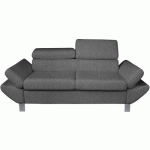 CANAPÉ VÉRONA 2 PLACES TISSU POLYESTER CHINÉ ANTHRACITE - MMP