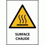 LOT DE 2 - SIGNALÉTIQUE DE DANGER - SURFACE CHAUDE - W010 - ISO 7010 - PVC - A4