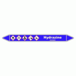 LOT DE 5 - MARQUEUR DE TUYAUTERIE - HYDRAZINE - NFX 08-105 - VINYLE LAMINÉ 450 X 52 MM