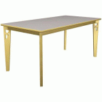 TABLE IRISS 160 X 80 CM 4P - STRAT GRIS ARGILE/HÊTRE NATUREL