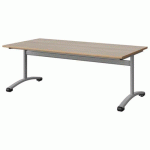TABLE MALIBU 160X80 T3 DL STRA ALAISÉ ACACIA/GRIS 9006