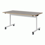 TABLE MALIBU RAB. 160X80 T6 DL ST ALAISÉ BÉTON F186/BLC 9016