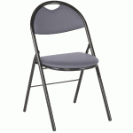 LOT 4 CHAISES PLIANTES CLAP PIÈTEMENT NOIR TISSU ENDUIT PVC M2 GRIS - MANUTAN COLLECTIVITÉS