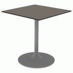 TABLE EKO 70X70 PLAT COMPACT PRALINE - PIÈTEMENT GRIS 9006 - MOBIDECOR