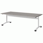 TABLE MALIBU 180X80 T3 DL STRA ABS BÉTON F186/BLC 9016