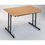 TABLE PLIANTE 120 X 80 CM PLATEAU HÊTRE/PIEDS NOIR