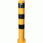 BORNE ACIER Ø 152 X 32 MM À CHEVILLER JAUNE/NOIR L1000 MM - SCHAKE