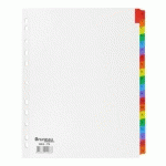 LOT DE 2 - INTERCALAIRE A4+ CARTE BRISTOL BLANCHE BRUNEAU 20 ONGLETS ALPHABÉTIQUES MULTICOLORES - 1 JEU