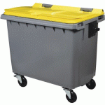 POUBELLE CONTENEUR 4 ROUES KOROK - 660L - JAUNE - ROSSIGNOL PRO