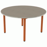 TABLE CARÉLIE RONDE Ø120 T4 STR POLY. ÉRABLE G. BEIGE/PAPAYE - MOBIDECOR