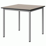 TABLE MALIBU 80X80CM T5 4P STRA ACACIA/NOIR GRIS 9006