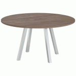 TABLE RÉUNION EVAN Ø 140 CM PIED ALU PLATEAU NOYER - MBA