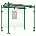 ABRI BUS PROVINCE 2.50 M SANS BARDAGES LAT. INOX VERT 6005 - PROCITY