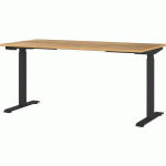 BUREAU RÉGLABLE ÉLECTRIQUE GW-JET - 160CM - CHÊNE CLAIR/NOIR - GERMANIA
