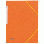 LOT DE 10 - CHEMISE À ÉLASTIQUE 3 RABATS CARTE EUROFOLIO OXFORD 24,5 X 32 CM DOS 2 CM ORANGE