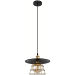 LAMPE SUSPENSION CUISINE SALLE À MANGER LAMPE SUSPENSION LAMPE SALON VINTAGE, MÉTAL LAITON NOIR, 1X DOUILLE E27, DXH 30X 150 CM