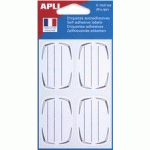 ETIQUETTES POUR LIVRE, BLANC/GRIS, 37 X 55 MM, LIGNÉES - LOT DE 28