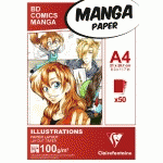 MANGA ILLUSTRATIONS BLOC COLL  CLAIREFONTAINE A4       21X29,7CM  100GR 50F