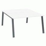 PÔLE DE 2 BUREAUX DROITS BLANC L 140 X P 80 CM PIÉTEMENT MÉTAL ANTHRACITE - ARCH