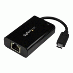 STARTECH.COM ADAPTATEUR USB-C VERS GIGABIT ETHERNET AVEC USB POWER DELIVERY - CONCENTRATEUR USB TYPE-C VERS GBE - NOIR (US1GC30PD) - ADAPTATEUR RÉSEAU - USB-C - GIGABIT ETHERNET