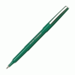 STYLO-FEUTRE POINTE FINE BAGUÉE MÉTAL ENCRE VERTE CORPS PLASTIQUE COULEUR FINELINER - LOT DE 12