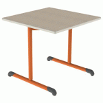 TABLE BANDANA 80X80 T5 DL STRAT POLY. ÉRABLE G. BEIGE/PAPAYE - MOBIDECOR
