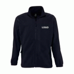 VESTE POLAIRE ZIPPÉE MANCHES LONGUES PUBLICITAIRE 300 G/M² SOL'S BLEUE MARINE - MARQUAGE BRODERIE